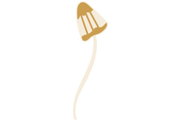 A Whimsical Illustration of a Mushroom with a Long Stem