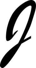 Stylized Letter 'J' in Black and White