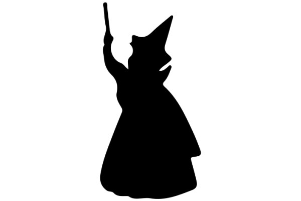 Silhouette of a Wizard with a Wand