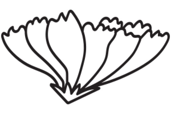 Stylized Line Drawing of a Flower-like Pattern