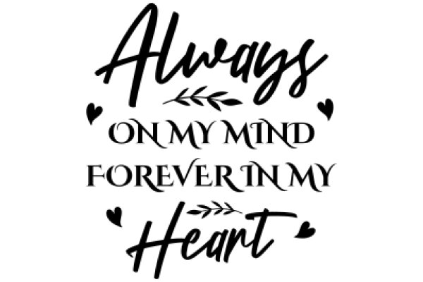 Inspirational Quote Art: Always on My Mind, Forever in My Heart