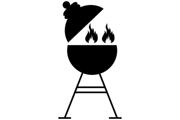 A Simple Illustration of a Grill and Flames