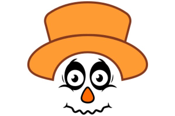 A Whimsical Halloween Character: A Smiling Skull with a Wide-Brimmed Hat