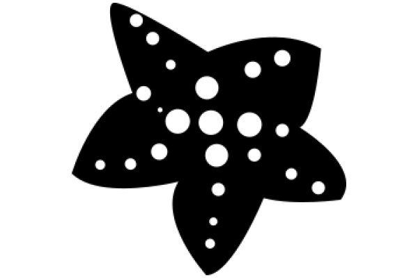 Stylized Black Star with White Dots