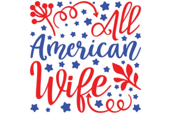 Celebrating American Wife: A Graphic Design with Stars and Swirls