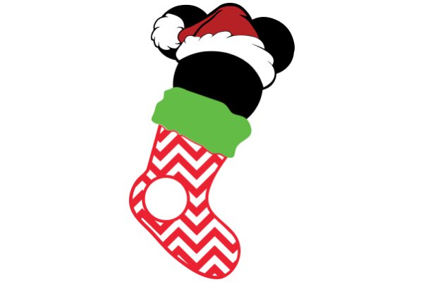 A Festive Christmas Stocking with a Mickey Mouse Hat