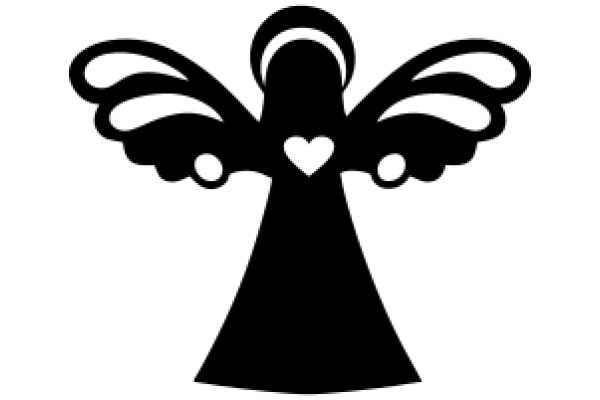 A Silhouette of an Angel with a Heart