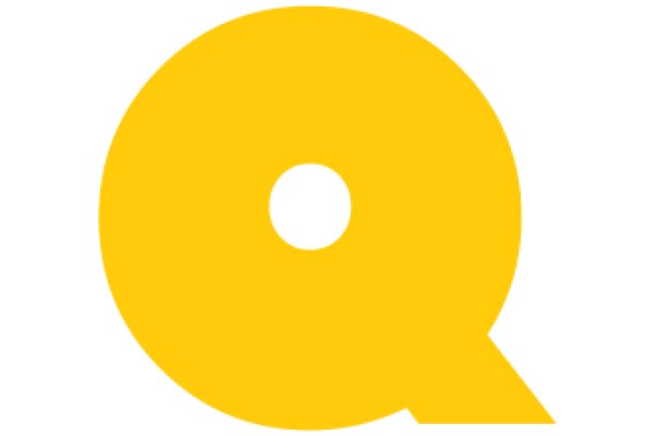 A Solid White Background with a Yellow Letter 'Q' in the Center