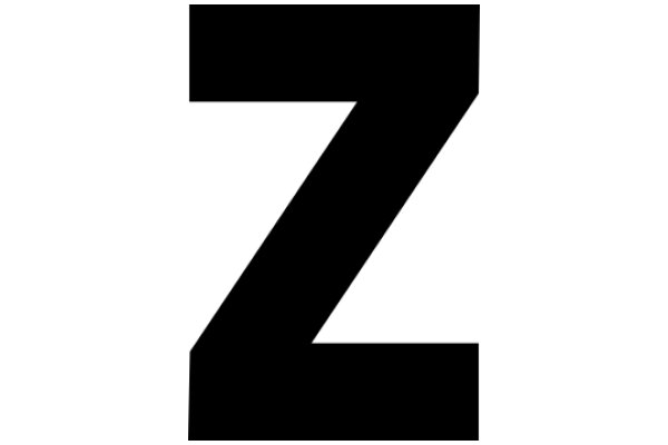 Stylized Black Letter 'Z' on a White Background