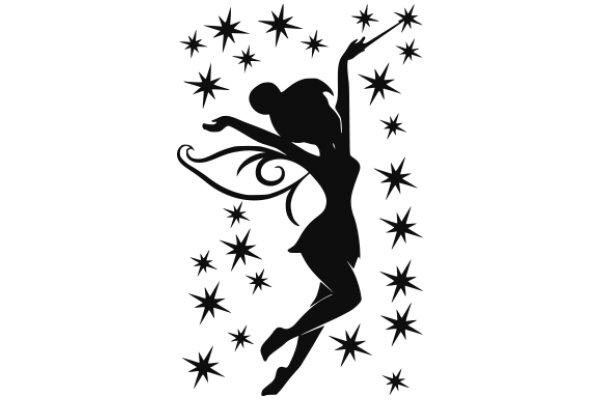 Silhouette of a Ballerina Amidst a Starry Sky