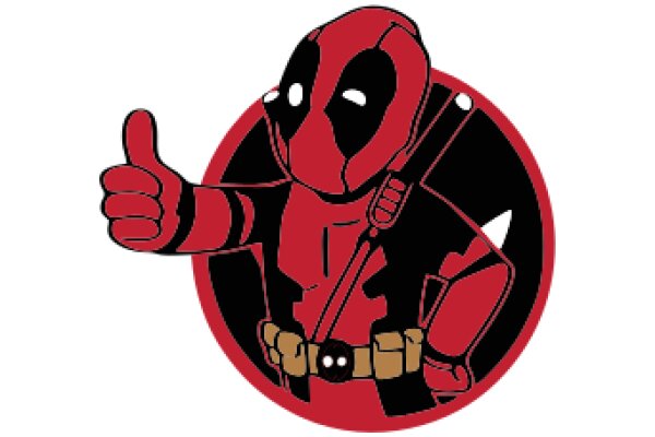 Red and Black Illustration of Deadpool Giving a Thumbs Up