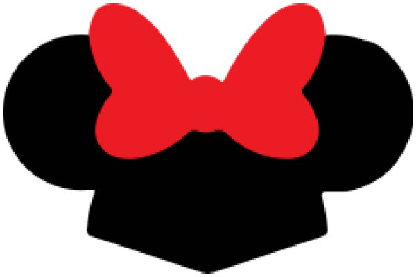 A Playful Logo: A Black Mickey Mouse Head with Red Ears and Bowtie