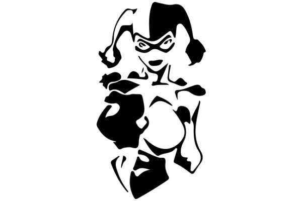 Stylized Silhouette of a Female Character with a Mask and Goggles