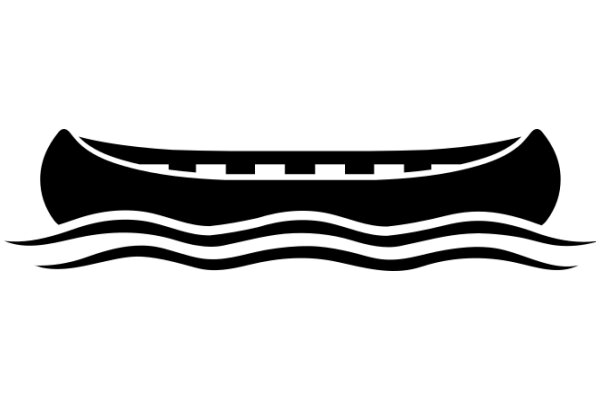 Stylized Icon of a Boat with Waves