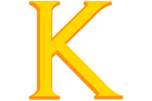 Vibrant Yellow Letter K on a White Background