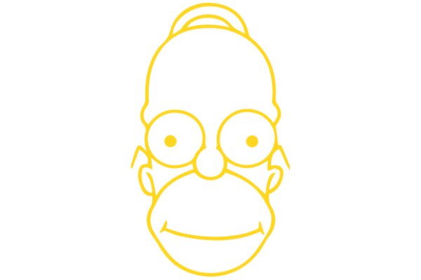 Simplistic Yellow Line Drawing of Homer Simpson's Head