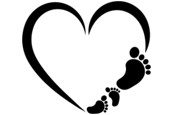 Silhouette of a Footprint and Heart