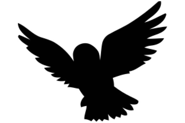 Stylized Black Silhouette of an Eagle