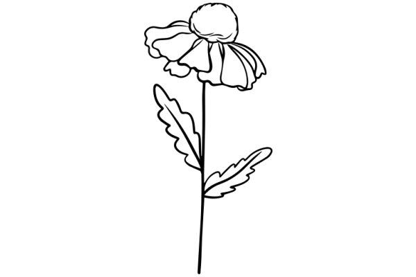 A Simple Line Drawing of a Flower