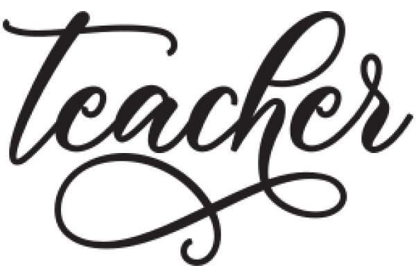 Elegant Black Calligraphy of the Word 'Teacher' on a White Background