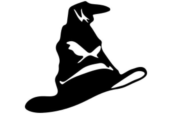 Silhouette of a Wizard's Hat with a Bird Emblem