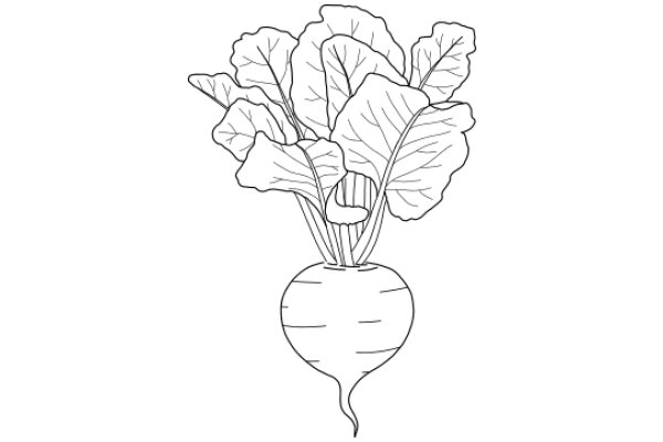 A Delicate Line Drawing of a Bunch of Fresh Vegetables