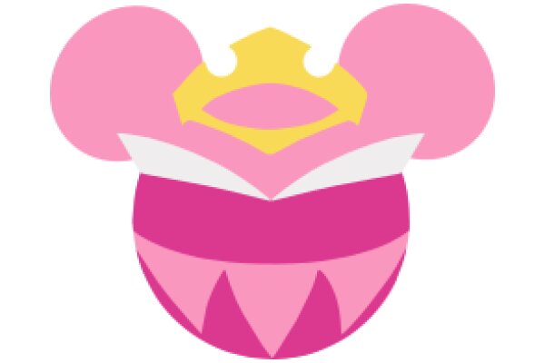 A Playful Pink and Yellow Character with a Crown