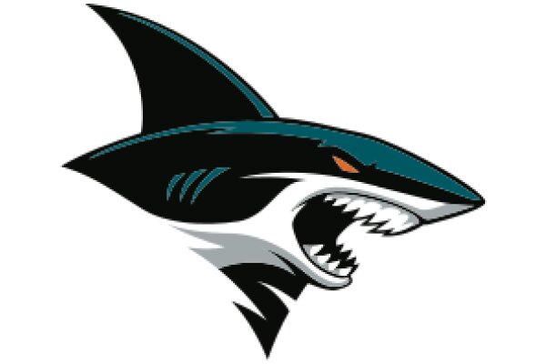 Vibrant and Fierce: The Black and Blue Shark Logo