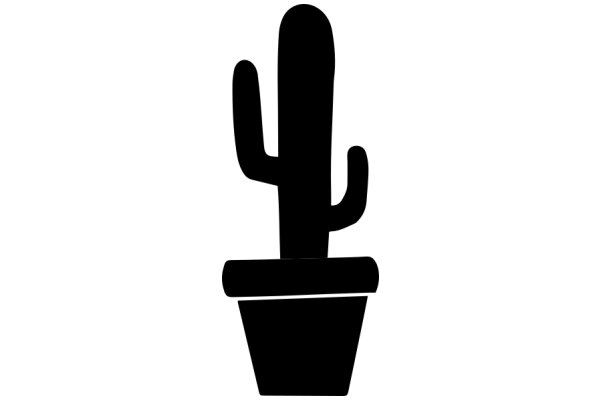 Simplistic Icon of a Cactus in a Pot