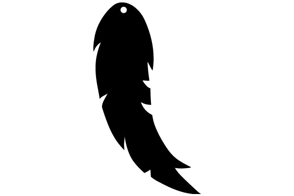 Stylized Black Silhouette of a Fish