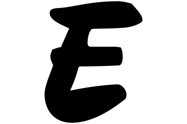 Stylized Black Letter 'E' with a Curved Top