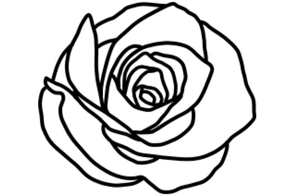 A Simple Line Drawing of a Rose