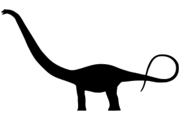 A Silhouette of a Whimsical Dinosaur with a Curly Tail