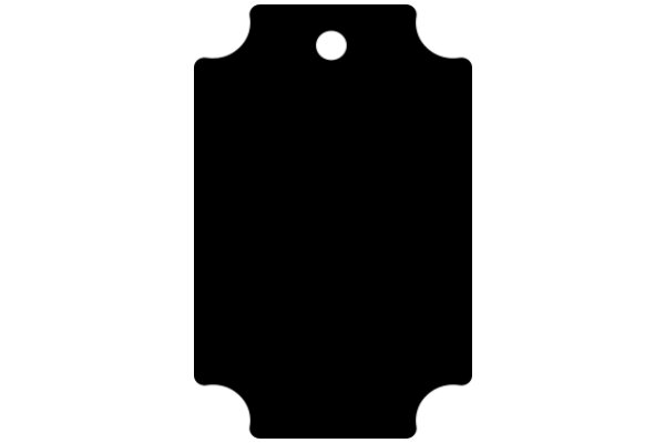 A Solid Black Rectangle with a Hole at the Top