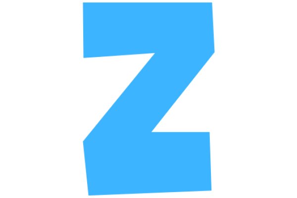 Stylized Blue Letter 'Z' on a White Background