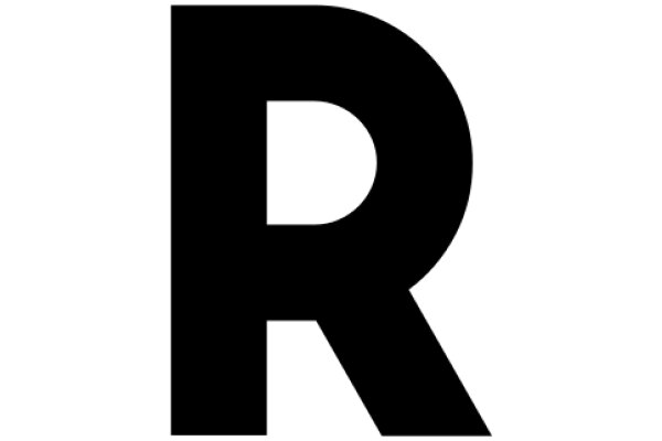 Simplicity in Design: A Single Letter 'R' in a Solid White Background