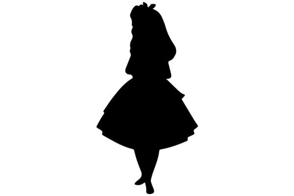 Silhouette of a Fashionable Figure in a Stylish Dress