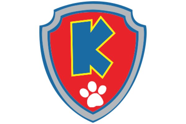 Vibrant K Logo with Paw Print Design