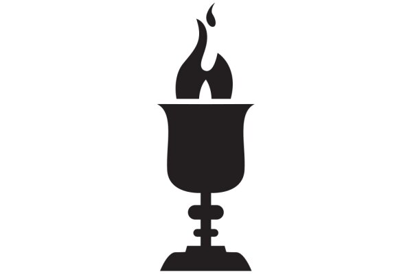 A Simple, Illustration of a Candle and Candle Holder