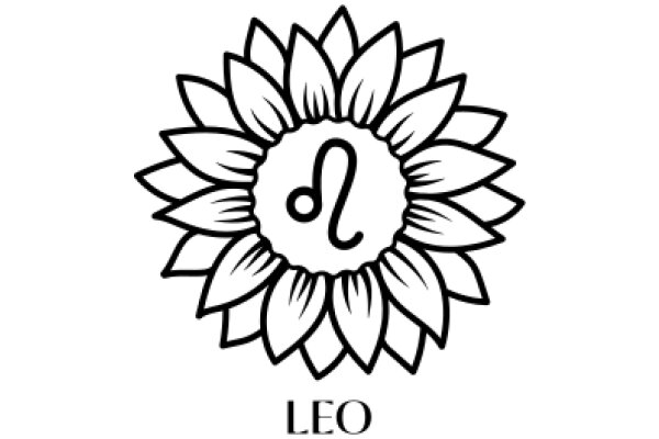 Stylized Logo of Leo with Flower Design