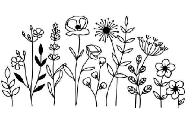 A Collection of Flower Illustrations in