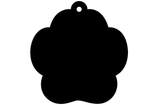 A Solid Black Silhouette of a Flower-like Shape