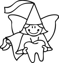 A Whimsical Character: A Smiling Tooth Fairy with a Cloak and Wings