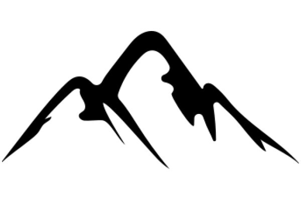 Stylized Black Silhouette of a Bird in Flight