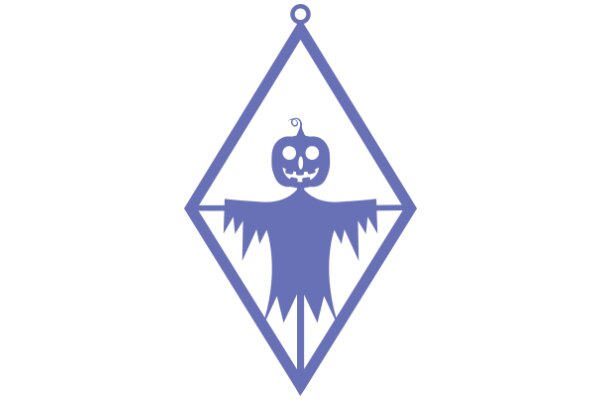 A Purple Diamond-Shaped Symbol with a Halloween-Themed Character at the Center