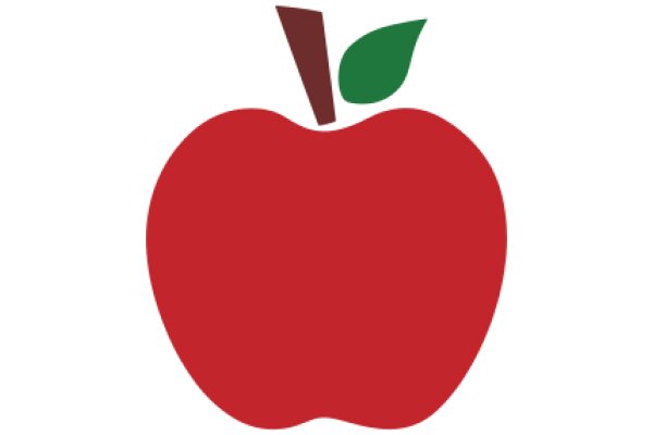 A Red Apple with a Green Leaf, Ready for a Bite