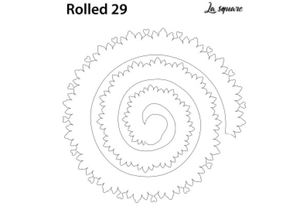 La Square Rolled 29: A Line Art of a Floral Pattern