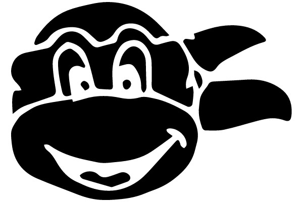 Stylized Logo of a Smiling Character with a Hammer