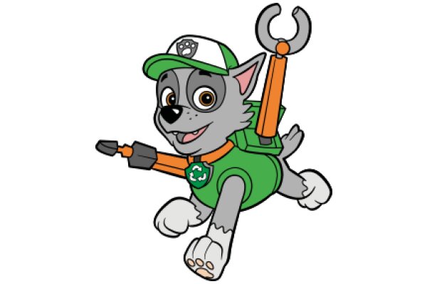 Animal Adventures: The Green and Orange Canine Hero