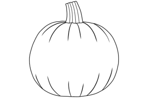 A Simple Line Drawing of a Pumpkin